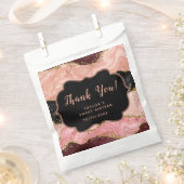 Zwart roze pailletten agaat zoet zestien dank u bedankzakje (Geknipt)