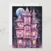 Zwart & Roze Pastel Gothic Graveyard Halloween Par Kaart (Achterkant)