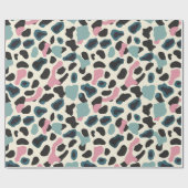 Zwart Roze Pastel Leopard Spots Cadeaupapier (Vlak)