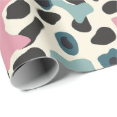 Zwart Roze Pastel Leopard Spots Cadeaupapier (Rol Hoek)