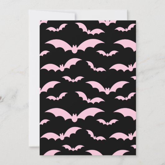 Zwart&Roze Pasteloween Spooky Halloween Feest Kaart (Achterkant)