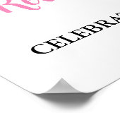 Zwart Roze Pensioen Partij Custom 18x24 Poster (Hoek)