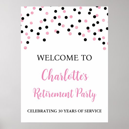 Zwart Roze Pensioen Partij Custom 18x24 Poster (Voorkant)