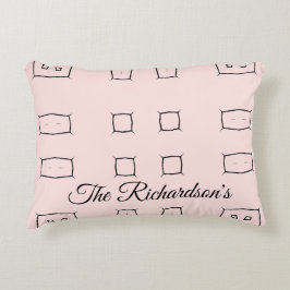 Zwart Roze Persoonlijke Geometrische Minimale Bedd Accent Kussen