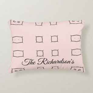 Zwart Roze Persoonlijke Geometrische Minimale Bedd Accent Kussen