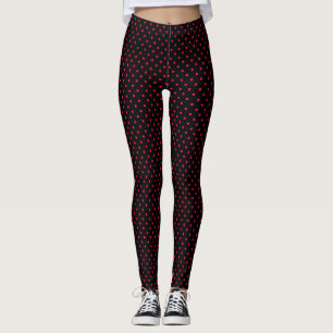 Zwart-roze pokadot leggings