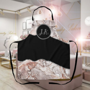 Zwart Roze Professioneel Marmeren Agaat Glam Schort
