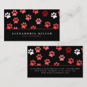 Zwart-roze puppy Dog schildert afdrukken Visitekaartje (Voorkant / Achterkant)