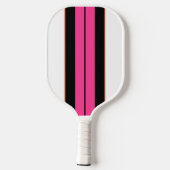 Zwart-roze racestrips: witte achtergrond pickleball paddle (Achterkant)