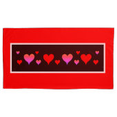 Zwart Roze Rood Hart Kussensloop (Voorkant-Links)