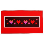 Zwart Roze Rood Hart Kussensloop (Voorkant-Rechts)