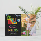 Zwart Roze Rood Paarse Foto Water Slide Kaart (Staand voorkant)