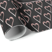 Zwart-roze roodbruin - hartspatroon toevoegen Teks Cadeaupapier (Rol Hoek)