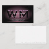 Zwart-roze roze monogram - Visitekaartje (Voorkant / Achterkant)