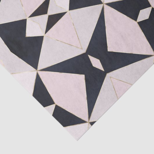 Zwart roze roze roodroodbruine kaleidoscoop tissuepapier (Detail)