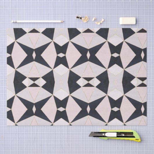 Zwart roze roze roodroodbruine kaleidoscoop tissuepapier (Craft)