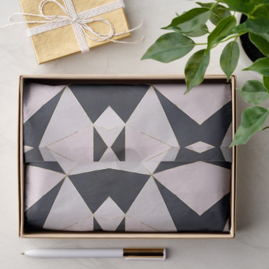 Zwart roze roze roodroodbruine kaleidoscoop tissuepapier (Geschenk)