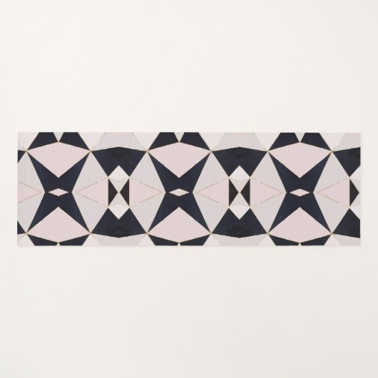 Zwart roze roze roodroodbruine kaleidoscoop yogamat (Voorkant (horizontaal))