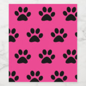 Zwart roze roze roze stijlvolle kunstgeblazen wijn etiket (Enkel label)