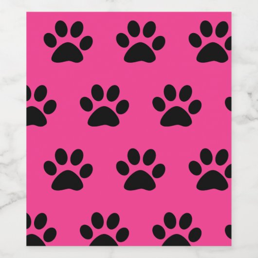 Zwart roze roze roze stijlvolle kunstgeblazen wijn etiket (Enkel label)