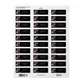 Zwart roze rozen achtergrond Elegant script Etiket (Full Sheet)
