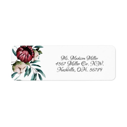 Zwart roze rozen achtergrond Elegant script Etiket (Voorkant)