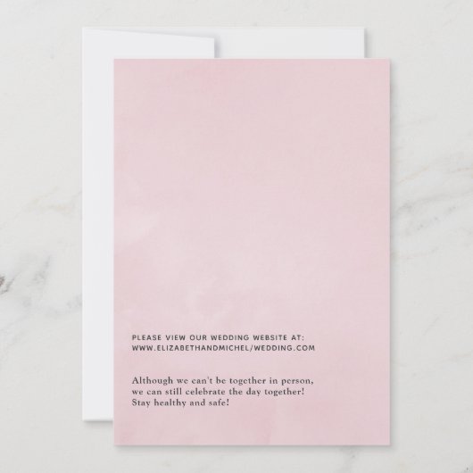 Zwart-roze Rozen online virtueel huwelijk Kaart (Achterkant)