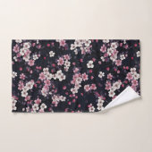 Zwart Roze Sakura Bloemen, Patroonontwerp, Bad Handdoek (Handdoek)