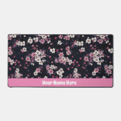 Zwart Roze Sakura Bloemen, Patroonontwerp, Bureaumat (Voorkant)