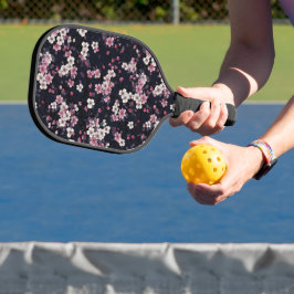 Zwart Roze Sakura Bloemen, Patroonontwerp, Pickleball Paddle
