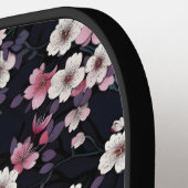 Zwart Roze Sakura Bloemen, Patroonontwerp, Pickleball Paddle (Links Detail)