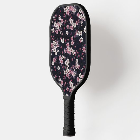 Zwart Roze Sakura Bloemen, Patroonontwerp, Pickleball Paddle (Links)