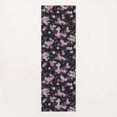 Zwart Roze Sakura Bloemen, Patroonontwerp, Yogamat (Voorkant)