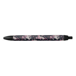 Zwart Roze Sakura Bloemen, Patroonontwerp, Zwarte Inkt Pen