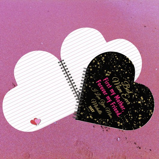 Zwart Roze Schattige Beste Moeder Elegant Moederda Notitieboek