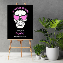 Zwart Roze Schedel Bachelorette Party Welkomstbord Poster