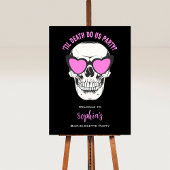 Zwart Roze Schedel Bachelorette Party Welkomstbord Poster