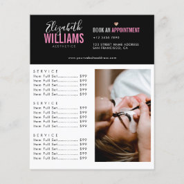 Zwart Roze Schoonheidssalon Flyer