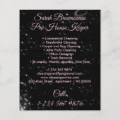 Zwart Roze Schoonmaakster Huis Schoon Flyer (Achterkant)