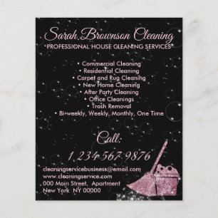 Zwart Roze Schoonmaakster Huis Schoon Flyer