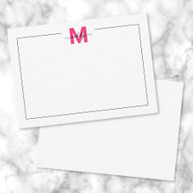 Zwart Roze Script Naam Monogram