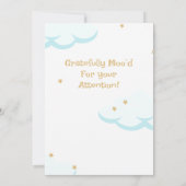 Zwart Roze Sleepy Koe Wit Cloud Baby shower Kaart (Achterkant)