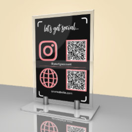 Zwart & Roze socialemediabord met QR-code Kaart