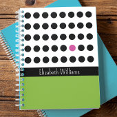 Zwart Roze Speelse Stippen Monogrammed Notitieboek