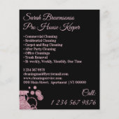 Zwart Roze Spray Janitorial Maid House Cleaning Flyer (Achterkant)