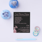 Zwart Roze Spray Janitorial Maid House Cleaning Flyer (Enkel)