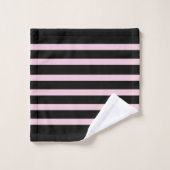 Zwart & Roze Strepen Modern Ontwerp Bad Handdoek (Wasdoekje)