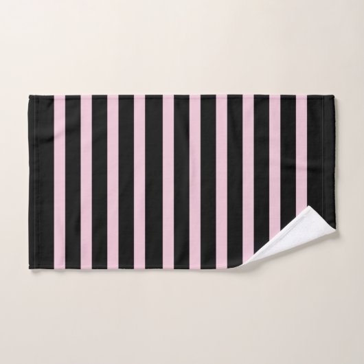 Zwart & Roze Strepen Modern Ontwerp Bad Handdoek (Handdoek)