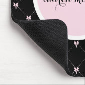 Zwart & Roze Strik Monogram Muismat (Hoek)