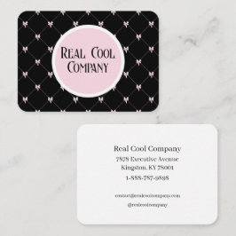 Zwart & Roze Strik Monogram Visitekaartje